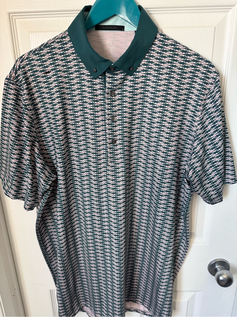 Mens Greyson Premium Short Sleeve Golf Polo Shirt Alligator Print Size Large